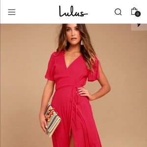 Lulus red wrap dress. New with tags. Size S or M